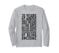 Divertente Camicia per 76° Compleanno Old Meter Divertente 76 Anni Regali Maglia a Manica