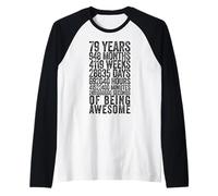 Divertente Camicia per 79° Compleanno Old Meter Divertente 79 Anni Regali Maglia con Maniche Raglan