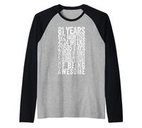 Divertente Camicia per 81° Compleanno Old Meter Divertente 81 Anni Regali Maglia con Maniche Raglan