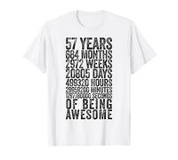 Divertente Camicia per Il 57° Compleanno Old Meter Divertente 57 Anni Regali Maglietta