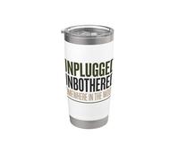 Divertente Camping Unplugged Unbothered Da qualche parte nel bosco Bicchiere termico in acciaio inox doppia parete