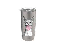Divertente cane Basenji che soffia rosa Bubblegum Bubble Bicchiere termico in acciaio inox doppia parete