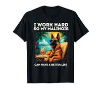 Divertente Cane Belga Malinois I Work Hard Design Malinois Lover Maglietta