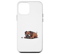 Divertente cane boxer curioso che guarda una piccola formica Custodia per iPhone 12 mini