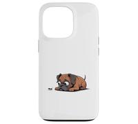 Divertente cane boxer curioso che guarda una piccola formica Custodia per iPhone 13 Pro