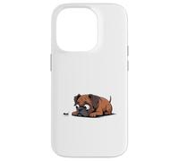 Divertente cane boxer curioso che guarda una piccola formica Custodia per iPhone 14 Pro