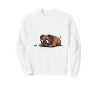 Divertente Cane Boxer Curioso Che Guarda Una Piccola Formica Felpa