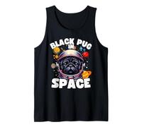 Divertente cane carlino nero "Black Pug In Space" Black Pug Lover Canotta
