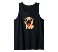 Divertente Cane Cartoon Grandi Occhi Lingua Fuori Canotta