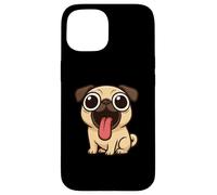 Divertente Cane Cartoon Grandi Occhi Lingua Fuori Custodia per iPhone 15