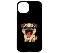 Divertente Cane Cartoon Grandi Occhi Lingua Fuori Custodia per iPhone 15 Plus