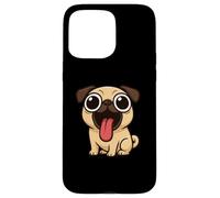 Divertente Cane Cartoon Grandi Occhi Lingua Fuori Custodia per iPhone 15 Pro Max