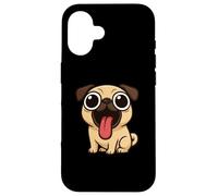 Divertente Cane Cartoon Grandi Occhi Lingua Fuori Custodia per iPhone 16