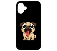 Divertente Cane Cartoon Grandi Occhi Lingua Fuori Custodia per iPhone 16 Plus