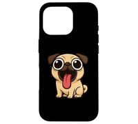 Divertente Cane Cartoon Grandi Occhi Lingua Fuori Custodia per iPhone 16 Pro
