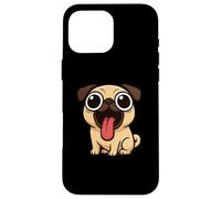 Divertente Cane Cartoon Grandi Occhi Lingua Fuori Custodia per iPhone 16 Pro Max