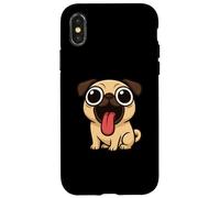 Divertente Cane Cartoon Grandi Occhi Lingua Fuori Custodia per iPhone X/XS