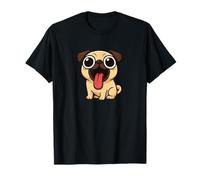 Divertente Cane Cartoon Grandi Occhi Lingua Fuori Maglietta