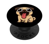 Divertente Cane Cartoon Grandi Occhi Lingua Fuori PopSockets PopGrip Adesivo