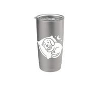 Divertente cane che dorme accogliente notte relax carino animale sonno Bicchiere termico in acciaio inox doppia parete