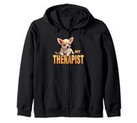Divertente Cane Chihuahua con Cucciolo di Chi Chichi, Il Mio terapeuta Felpa con Cappuccio