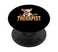 Divertente cane chihuahua con cucciolo di chi chichi, il mio terapeuta PopSockets PopGrip Adesivo