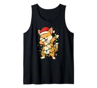 Divertente Cane Corgi Che Dabbing Natale Vacanze Mamma papà Bambini Canotta