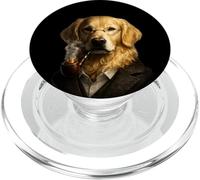 Divertente cane da gentiluomo Golden Retriever con pipa, sofisticato PopSockets PopGrip per MagSafe