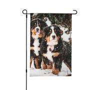 Divertente cane da montagna bernese, bandiera estiva da giardino bifacciale da 12x18 pollici per esterni