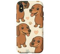 Divertente cane da salsiccia a forma di bassotto Custodia per iPhone X/XS