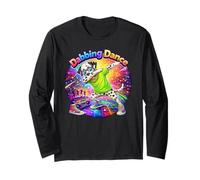 Divertente Cane Dabbing Danza Hip Hop Rap Party Maglia a Manica