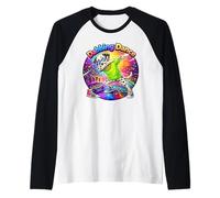 Divertente Cane Dabbing Danza Hip Hop Rap Party Maglia con Maniche Raglan