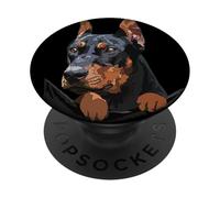 Divertente cane Doberman Pinscher in tasca PopSockets PopGrip Adesivo