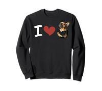 Divertente Cane Frenchie in Tasca I Love French Bulldog Lover Felpa