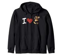 Divertente Cane Frenchie in Tasca I Love French Bulldog Lover Felpa con Cappuccio