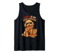 Divertente Cane Goldendoodle «La Pizza è Il Mio linguaggio d'Amore» Canotta