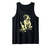 Divertente Cane Jack Russell Skateboarder Animal Art Skater Canotta