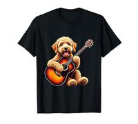 Divertente Cane Labradoodle Che Suona la Chitarra Design per Gli Amanti della Musica Maglietta