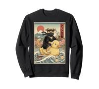 Divertente Cane Ninja Giappone Vintage Giapponese Ukiyo-e Art Felpa