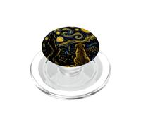 Divertente cane notte stellata Van Gogh Moon Art Mom Dad Meow PopSockets PopGrip per MagSafe