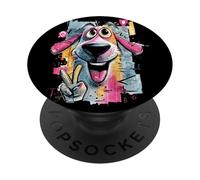Divertente cane pace graffiti pop personaggio grafico stile viso PopSockets PopGrip Adesivo