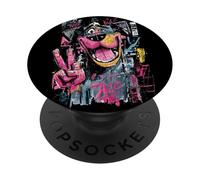 Divertente cane pace graffiti pop personaggio grafico stile viso PopSockets PopGrip Adesivo
