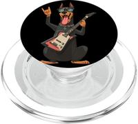 Divertente cane rock stile cartone animato chitarra che suona design PopSockets PopGrip per MagSafe