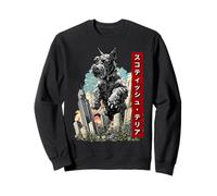 Divertente Cane Scottish Terrier Kaiju Mostro Giapponese Felpa