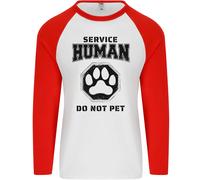 Divertente Cane Servizio Umano Non Animali Uomo L/S Baseball T-Shirt