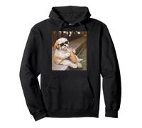 Divertente Cane Shih Tzu Che beve caffè Freddo Meme Divertente Felpa con Cappuccio