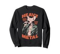 Divertente cantante canadese Heavy Metal Sphynx Cat Rock Music Band Felpa