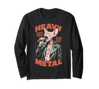 Divertente cantante canadese Heavy Metal Sphynx Cat Rock Music Band Maglia a Manica