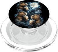 Divertente Capibara Bere Bubble Tea Ululando La Luna PopSockets PopGrip per MagSafe