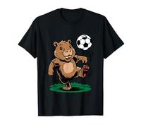 Divertente Capibara Giocare Calcio Calcio Cartoon Maglietta
